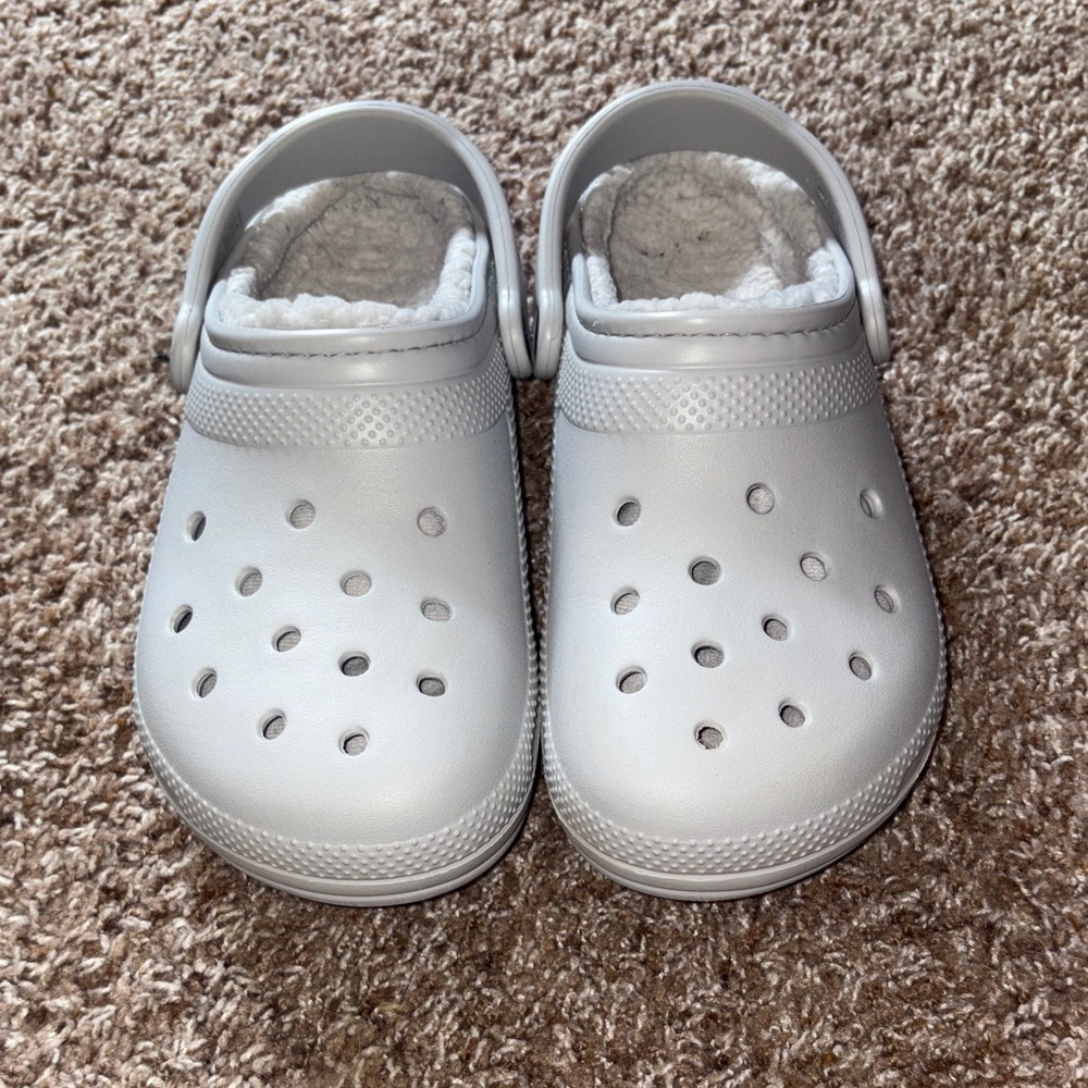 Fleece Lined Grey Crocs